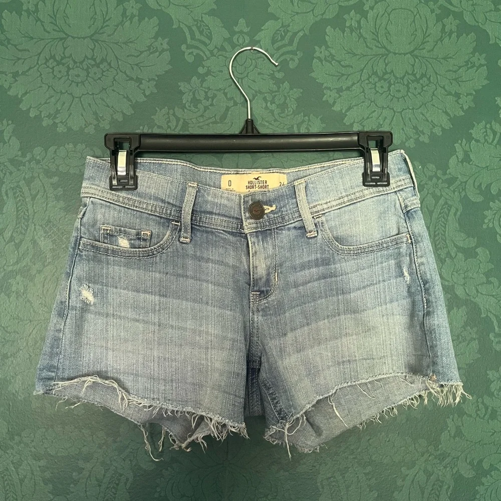 Light Blue Distressed Denim Shorts